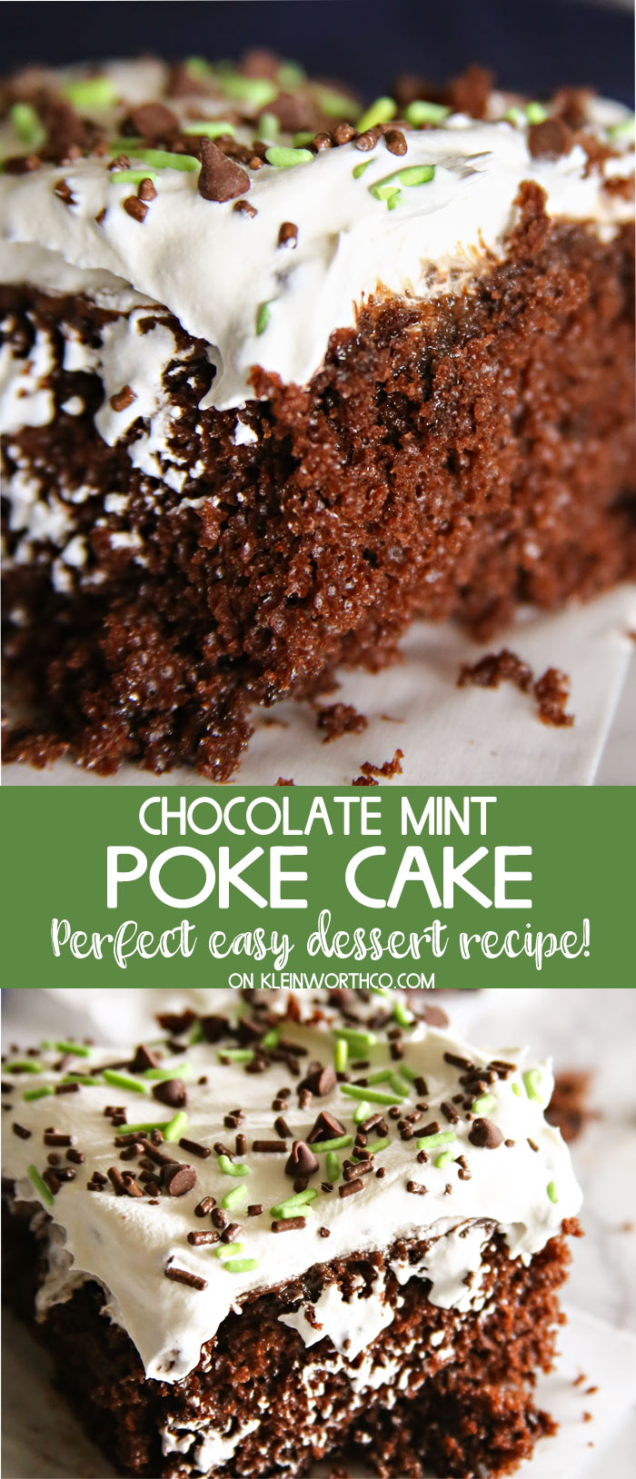 Chocolate Mint Poke Cake