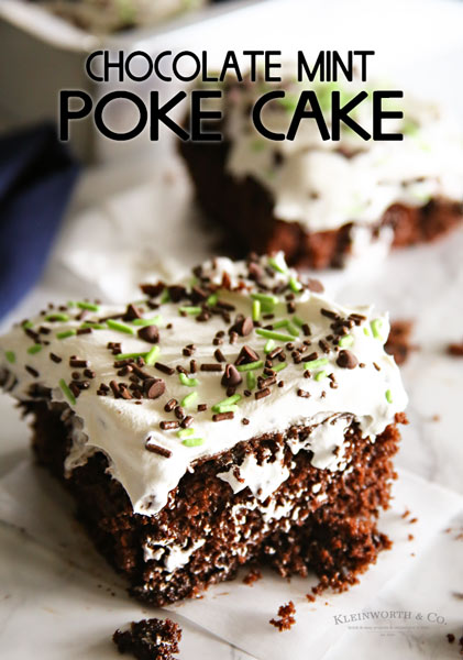 Chocolate Mint Poke Cake