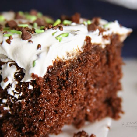 Chocolate Mint Poke Cake