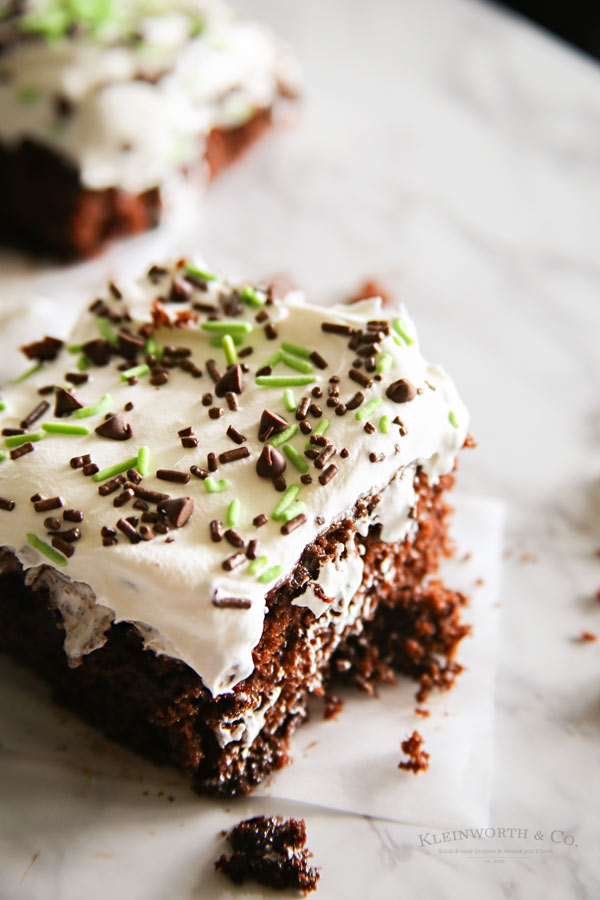 The best Chocolate Mint Poke Cake