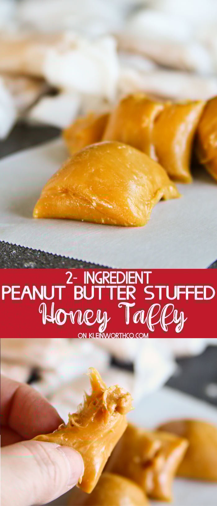 Peanut Butter Stuffed Honey Taffy