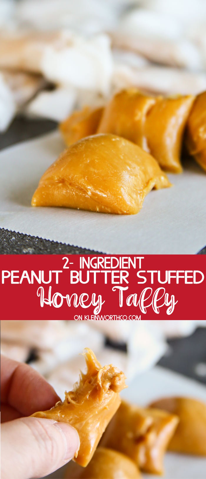 Peanut Butter Stuffed Honey Taffy