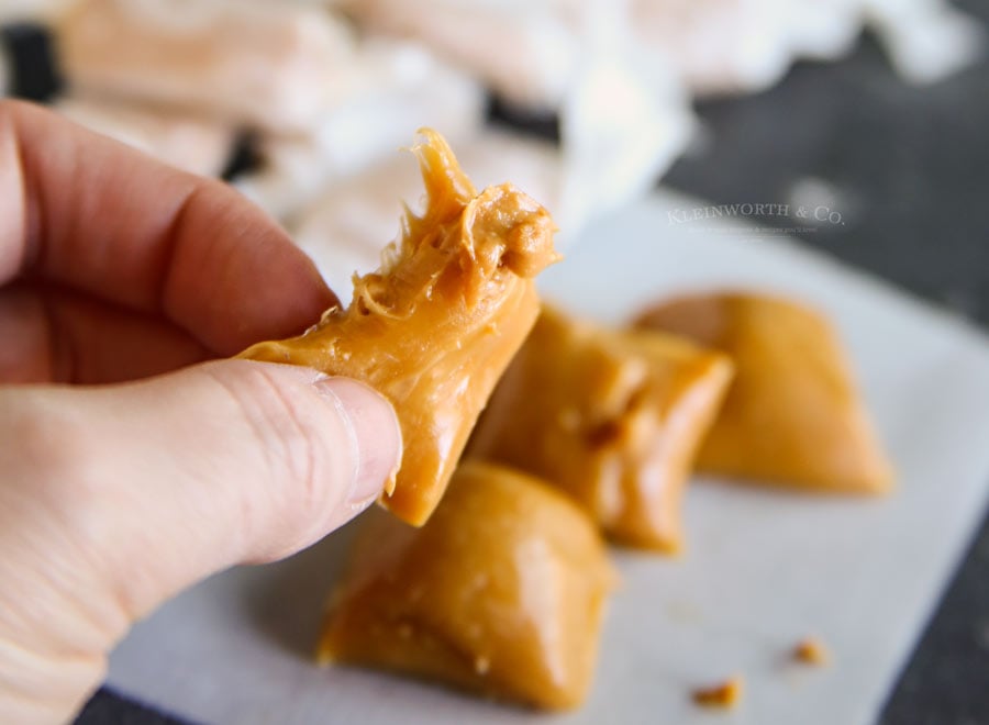 Easy Peanut Butter Stuffed Honey Taffy