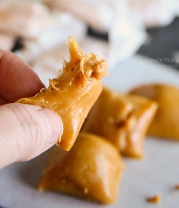 Easy Peanut Butter Stuffed Honey Taffy