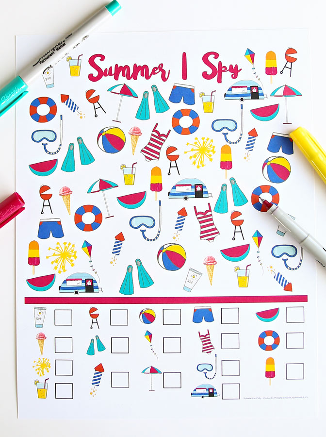 Summer I Spy Printable