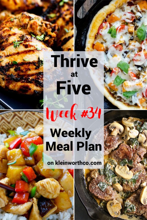 Thrive at Five Meal Plan Week 34