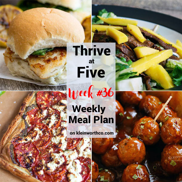 Thrive at Five Meal Plan Week 36