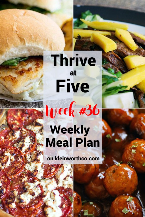 Thrive at Five Meal Plan Week 36