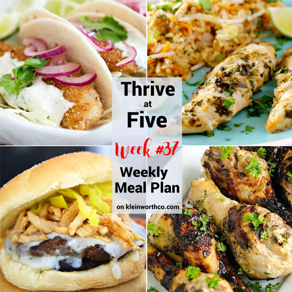 Thrive at Five Meal Plan Week 37