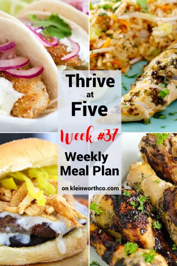 Thrive at Five Meal Plan Week 37