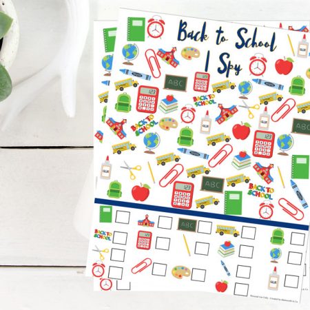 Back to School I Spy Printable