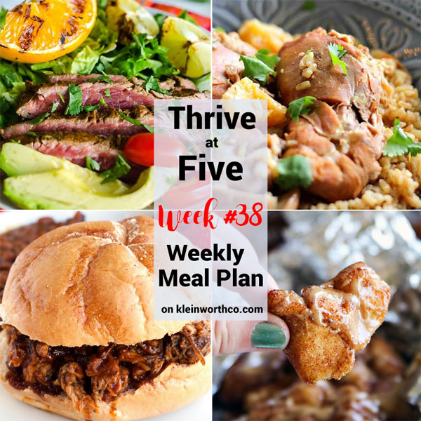 Thrive at Five Meal Plan Week 38