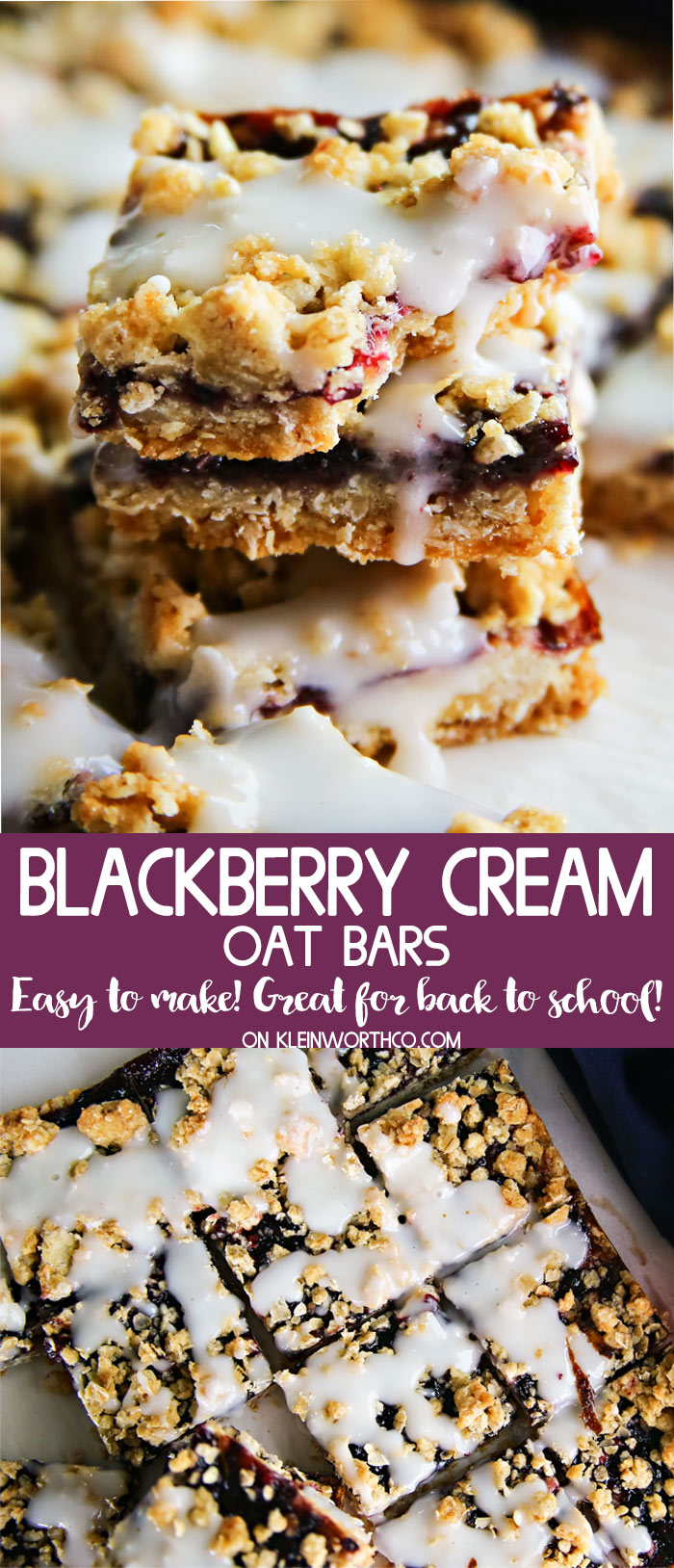 Blackberry Cream Oat Bars Skinny Dessert