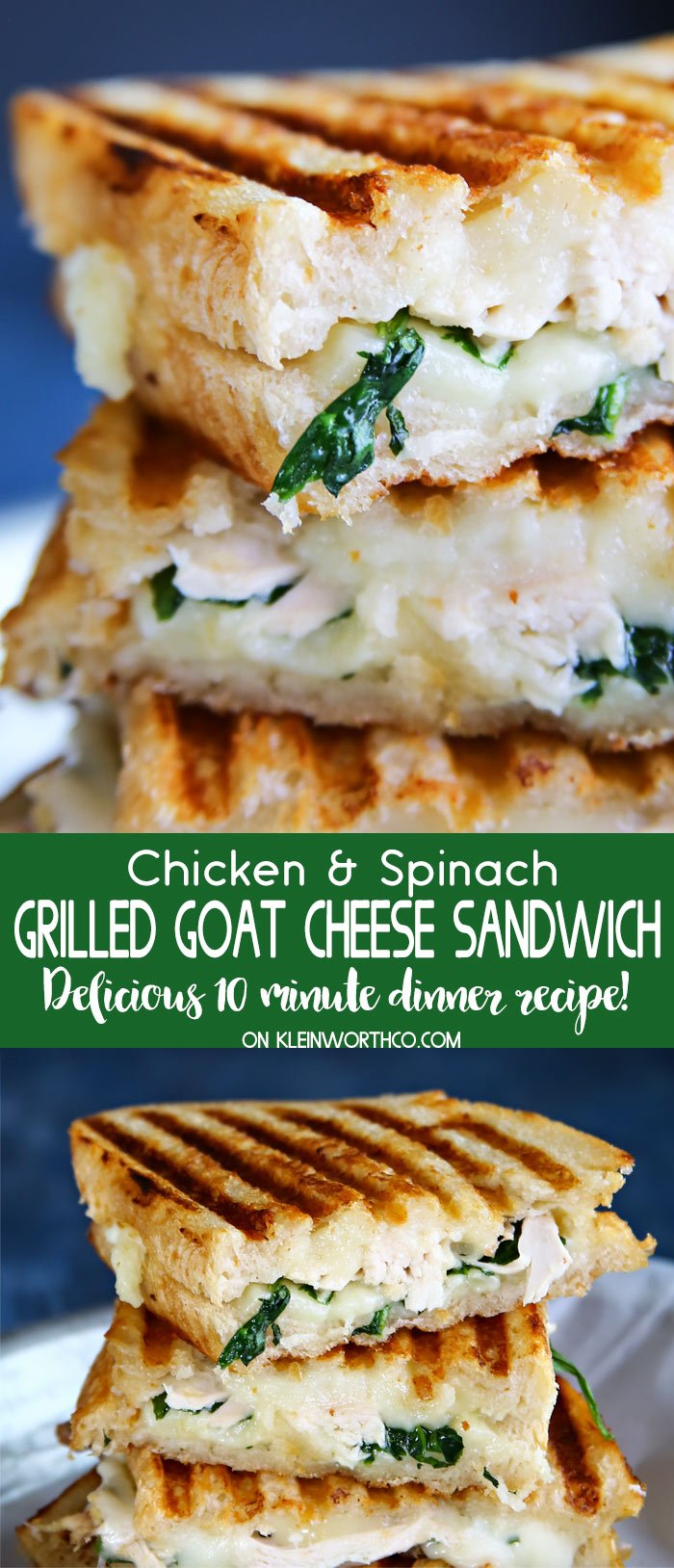 Chicken & Spinach Grilled Goat Cheese Sandwich