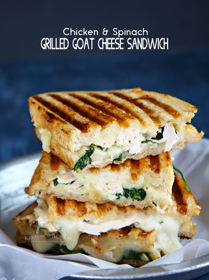 Chicken & Spinach Grilled Goat Cheese Sandwich