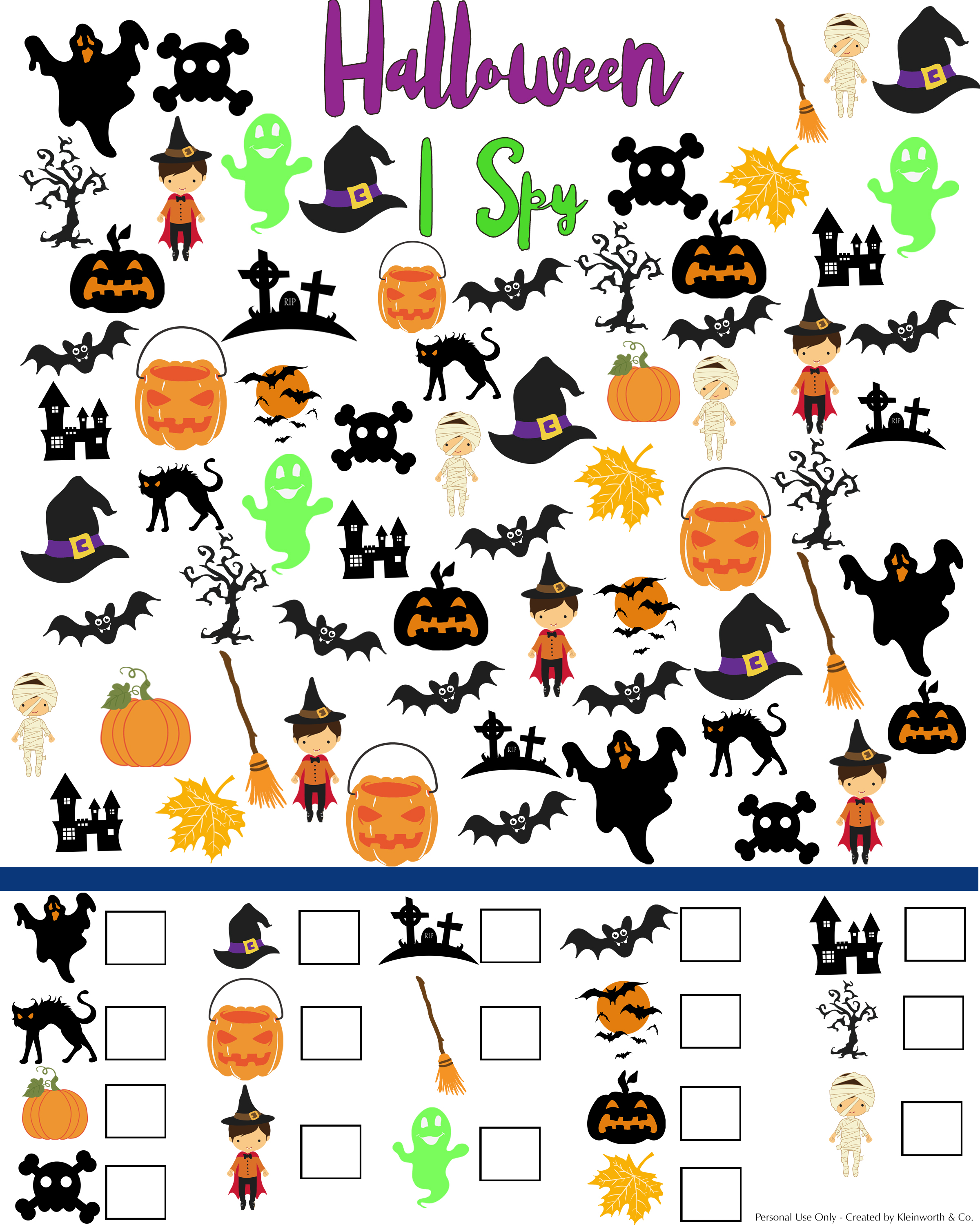 Free Halloween I Spy Printables - Free Printable Templates