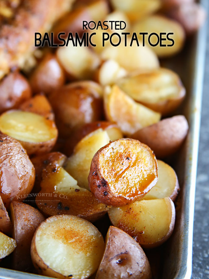 Roasted Balsamic Potatoes - Easy side dish recipe