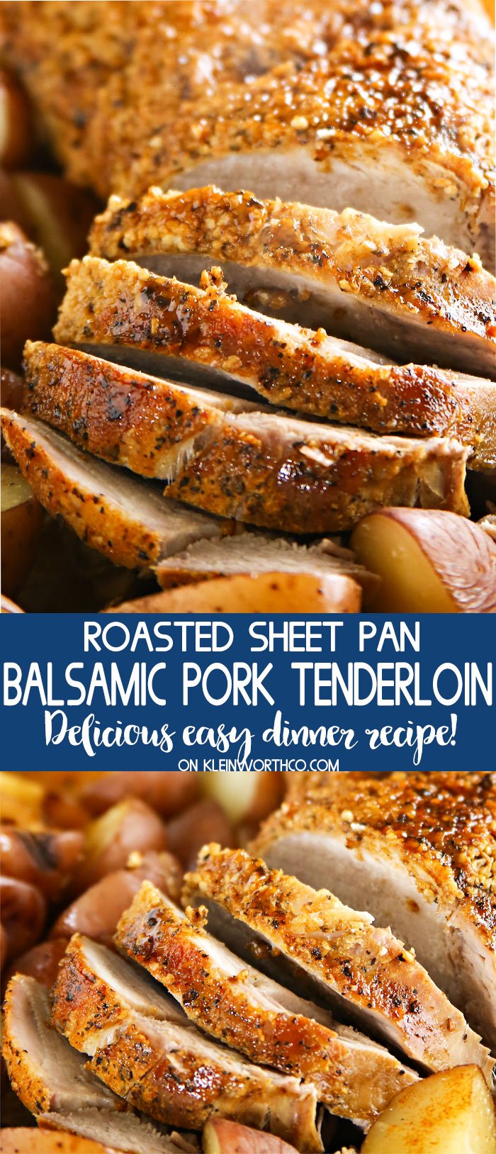 Roasted Sheet Pan Balsamic Pork Tenderloin recipe