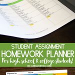 Student Assignment Homework Planner Printable