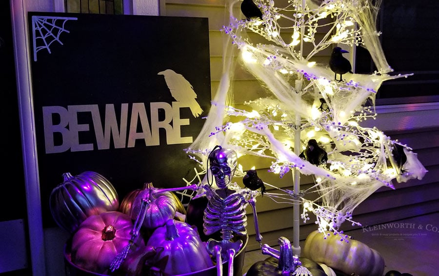 Beware Halloween Porch Sign tutorial