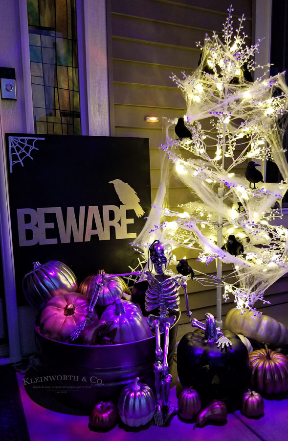 Beware Halloween Porch Sign with Cricut vinyl project