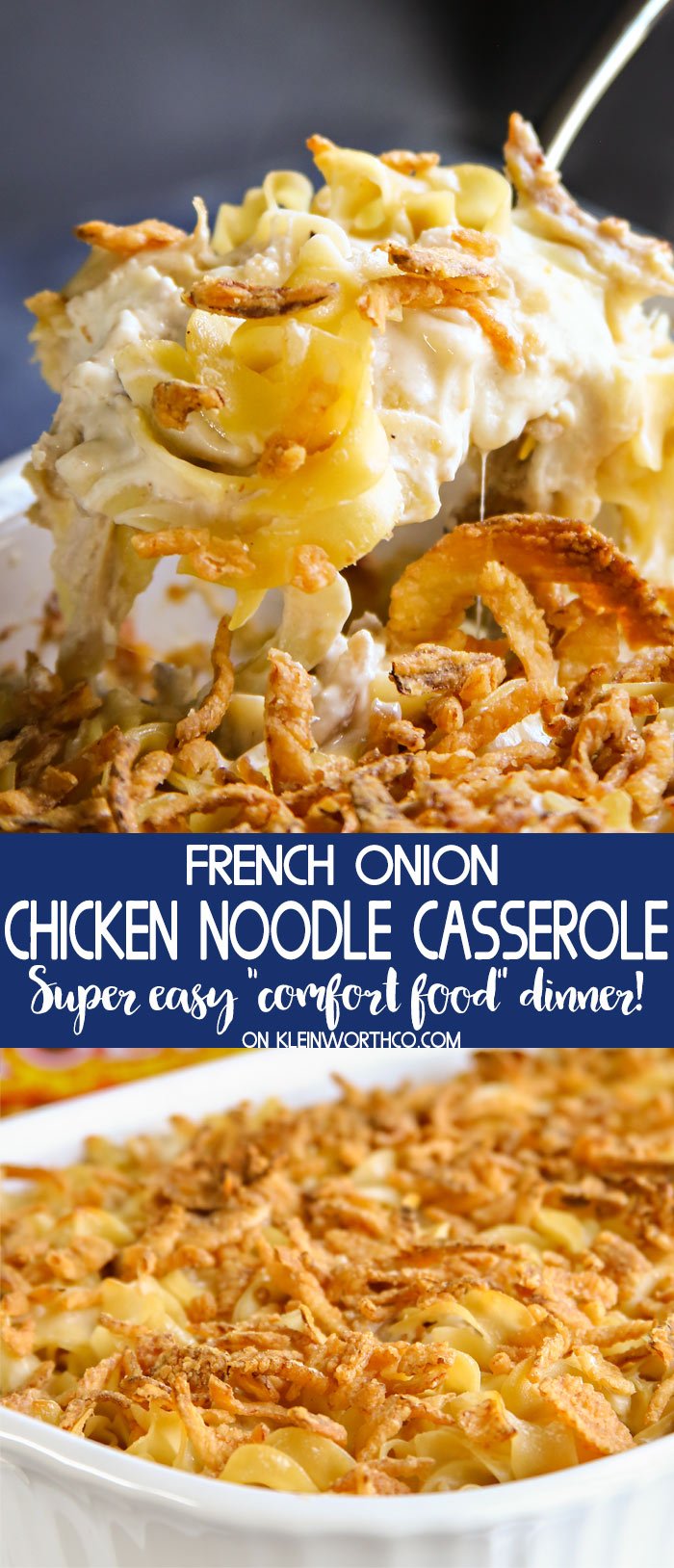 French Onion Chicken Noodle Casserole dinner recipe