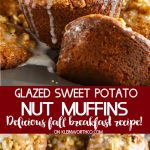 Glazed Sweet Potato Nut Muffins