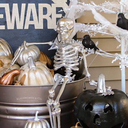 Metallic Glam Halloween Porch Decor