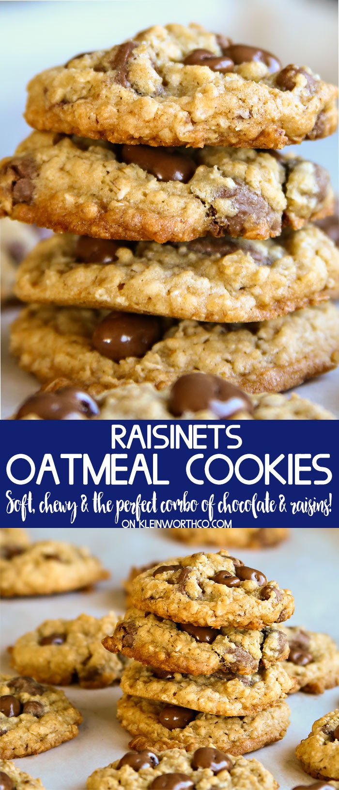 The best ever Chewy Raisinets Oatmeal Cookies