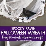 Spooky Raven Halloween Wreath craft idea