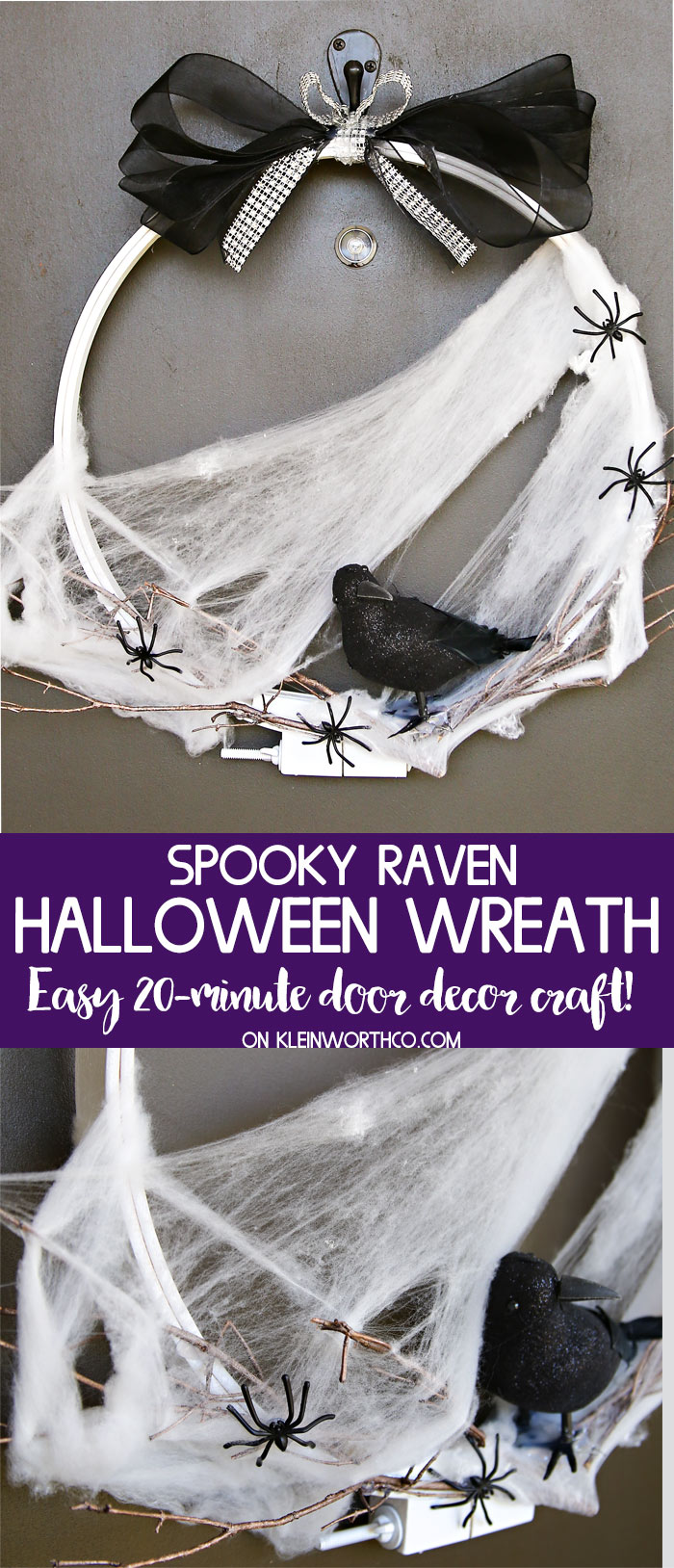 Spooky Raven Halloween Wreath craft idea