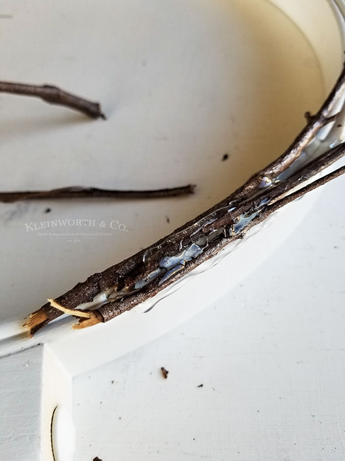 Spooky Raven Halloween Wreath - attach twigs