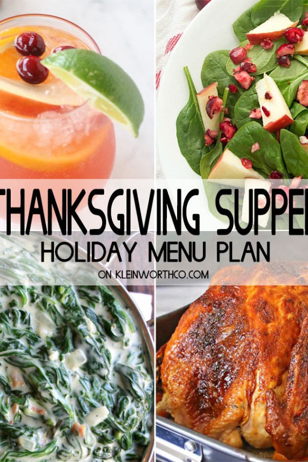 Thanksgiving Supper Holiday Menu Plan