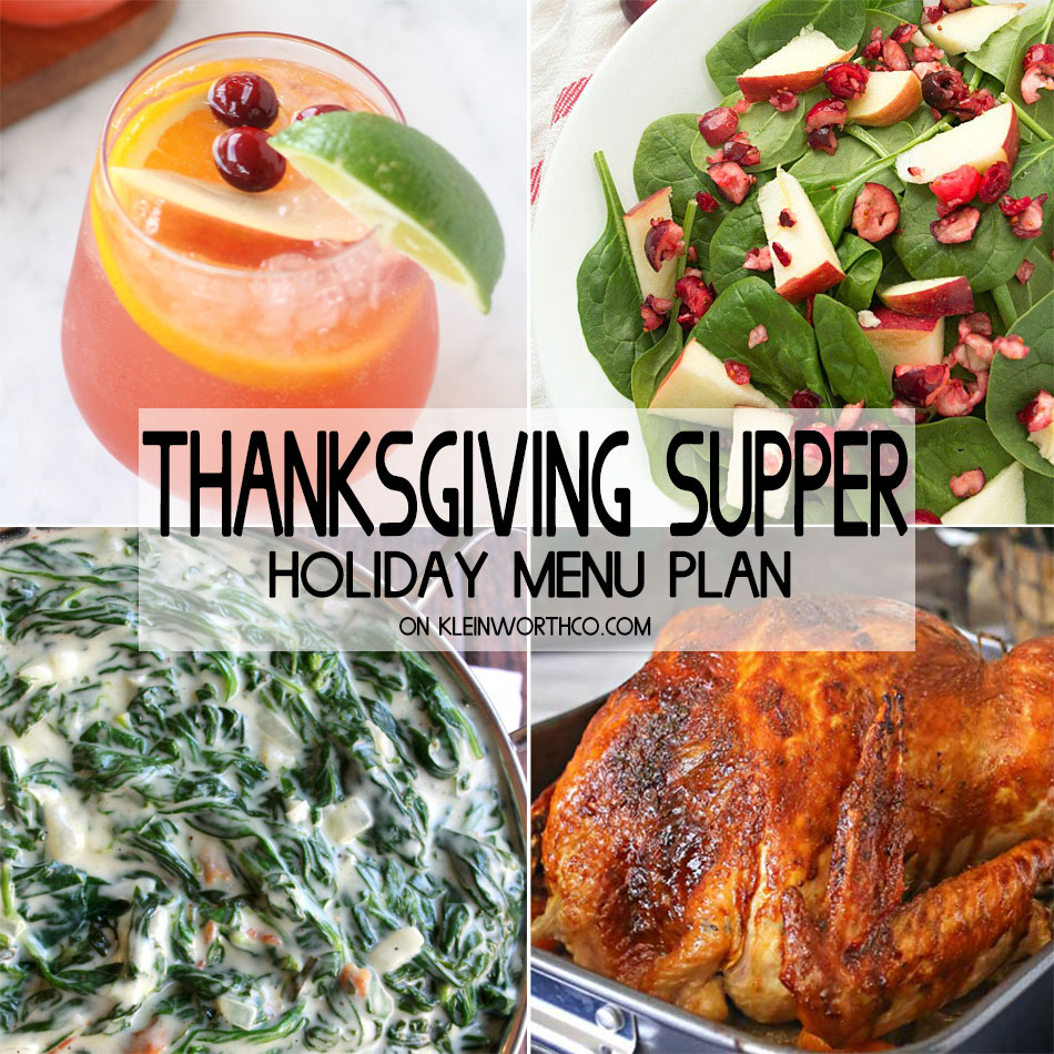 Thanksgiving Supper Holiday Menu Plan