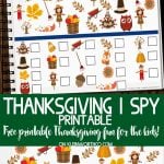 Free Thanksgiving I Spy Printable for kids on Thanksgiving