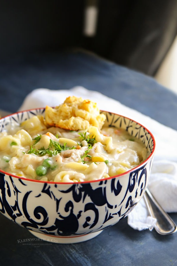 Dinner recipe- Chicken Pot Pie Noodle Soup