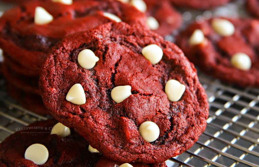 Red Velvet White Chocolate Chip Cookies recipe
