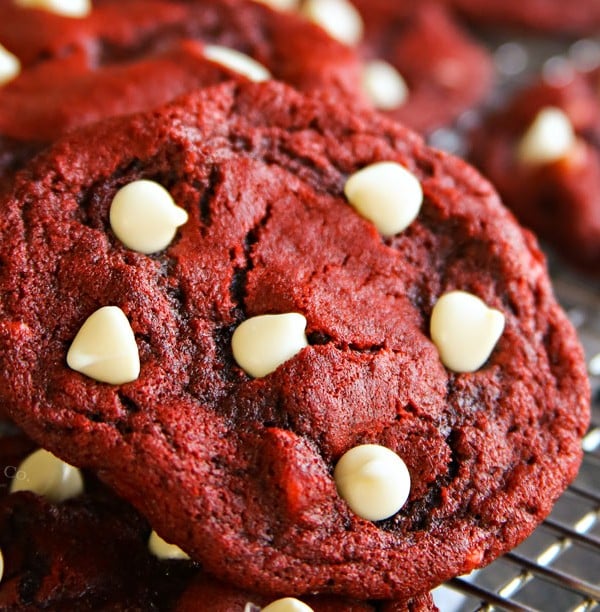 Red Velvet White Chocolate Chip Cookies recipe