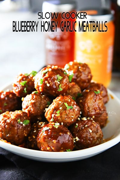 Slow Cooker Blueberry Honey Garlic Meatballs