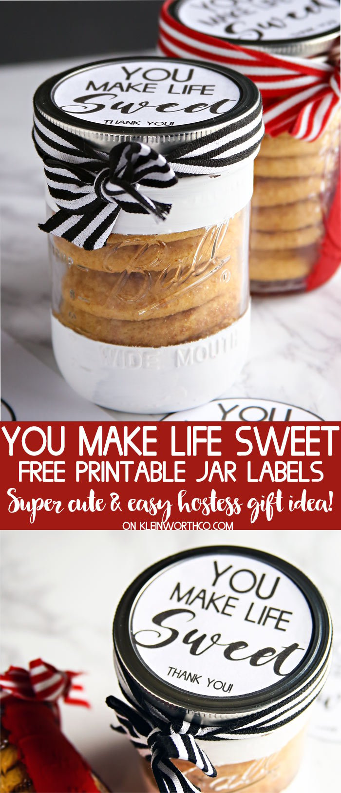 You Make Life Sweet - Free Printable Jar Label Gift Idea