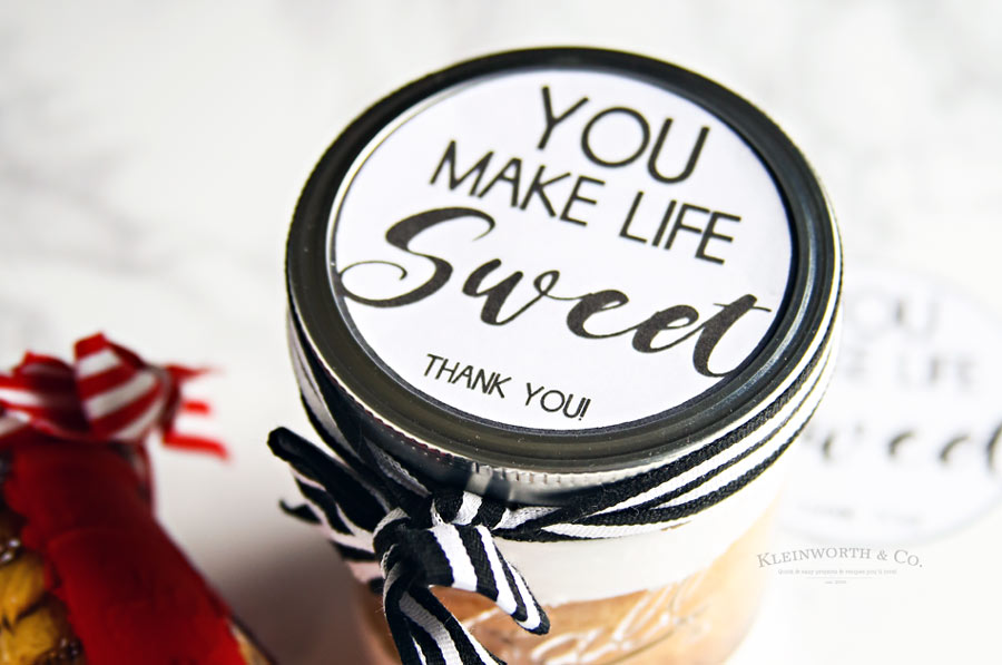 You Make Life Sweet - Free Printable Jar Label