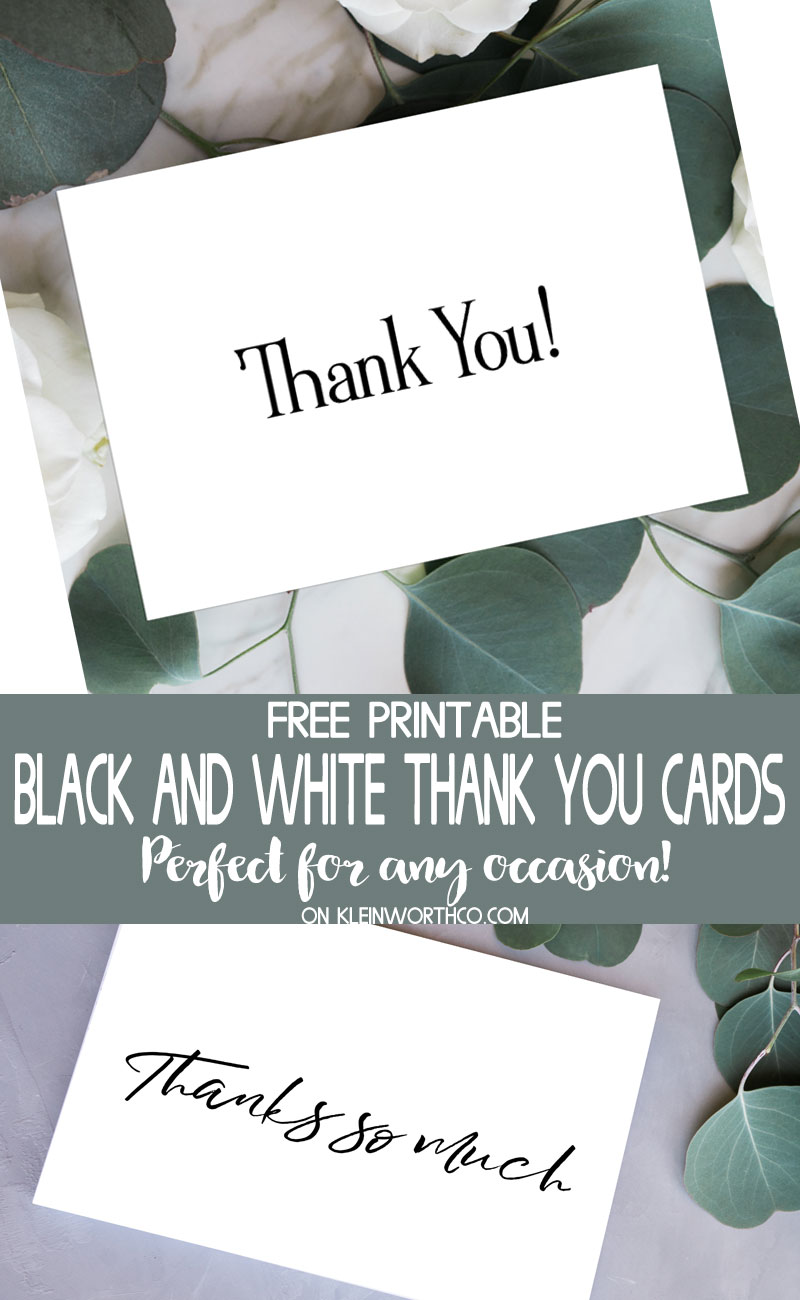 Black White Thank You Cards Free Printable Taste Of The Frontier