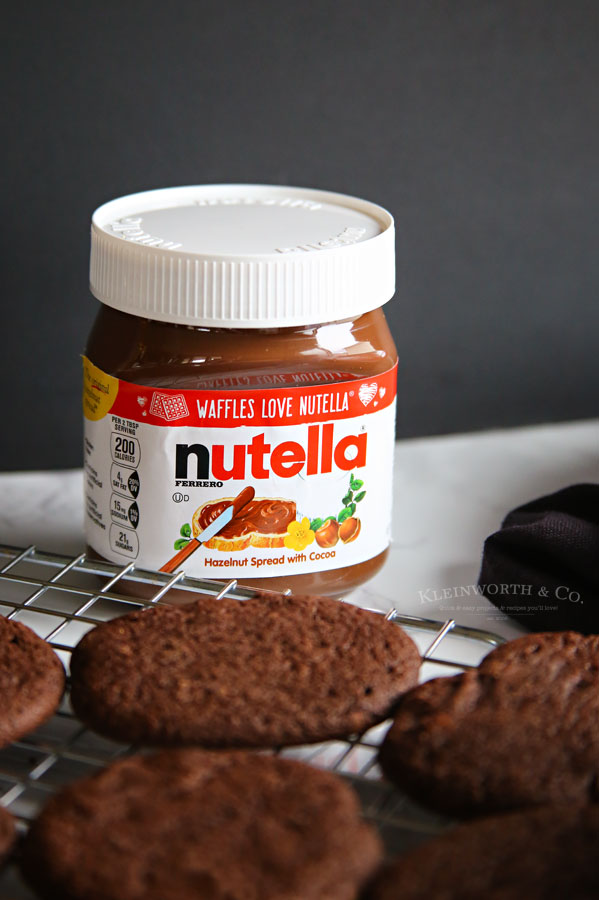 chocolate holiday cookies with Nutella spread