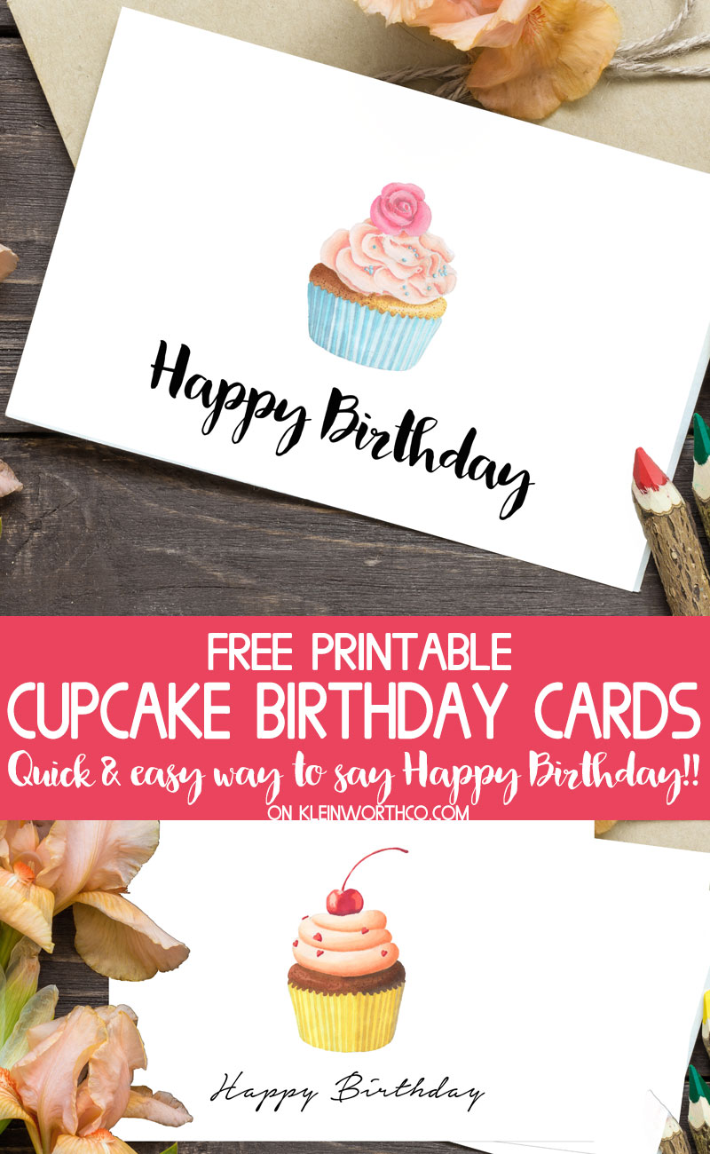 Cupcake Birthday Cards - Free Printable