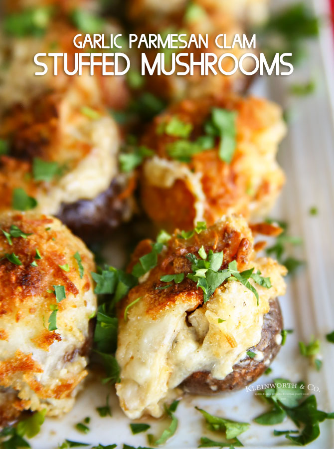 Garlic Parmesan Clam Stuffed Mushrooms