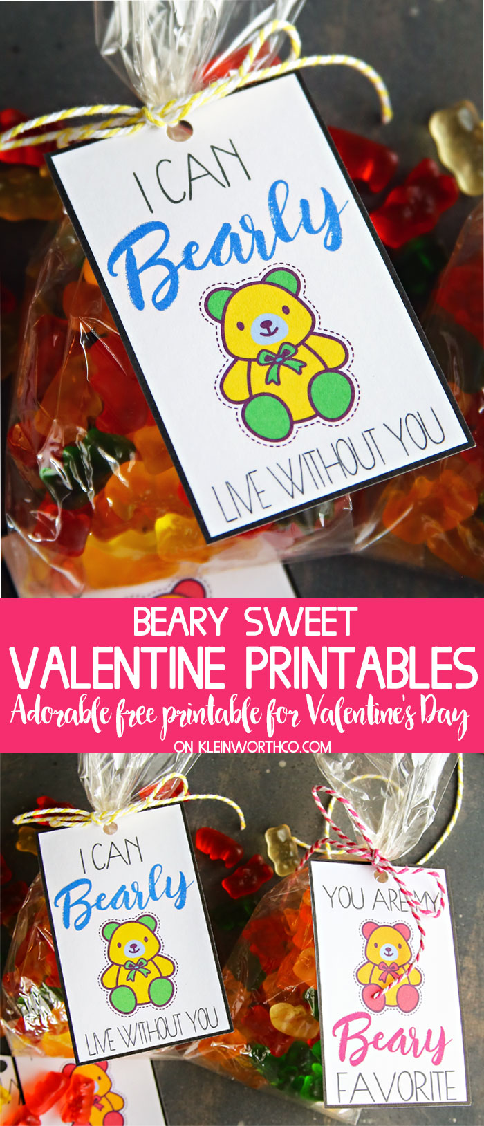 Beary Sweet Printable Valentines