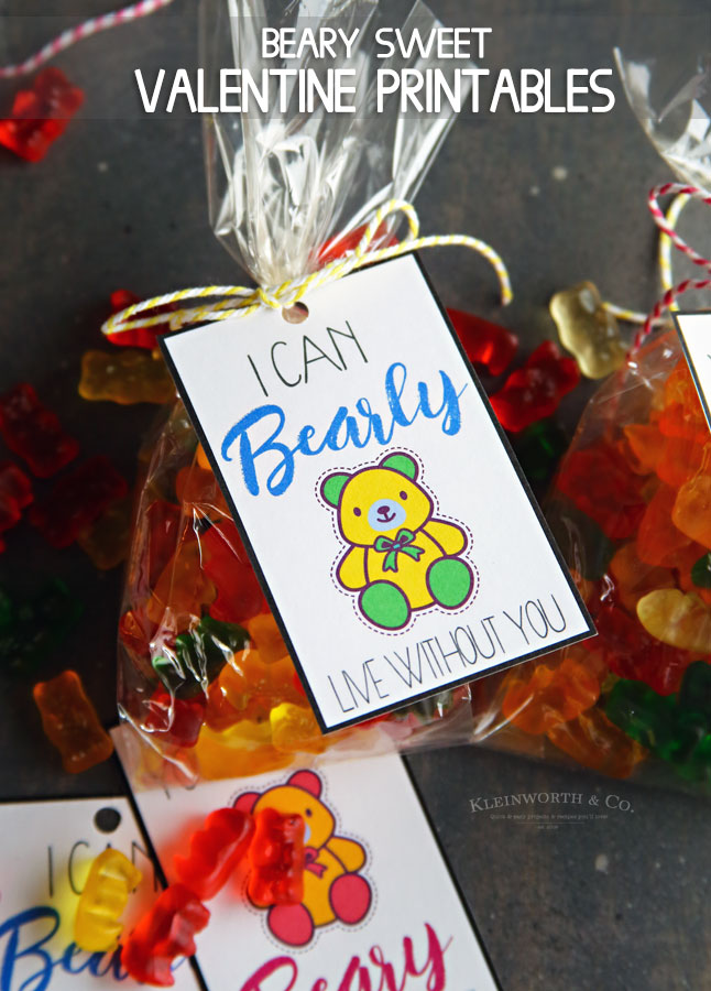 Beary Sweet Printable Valentines