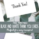 Black & White Thank You Cards – Free Printable