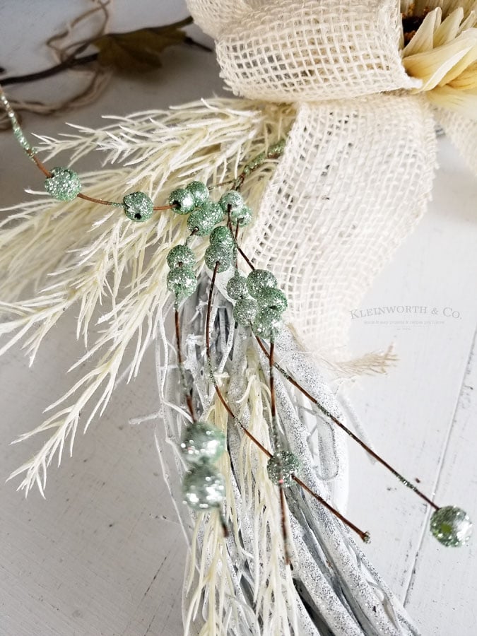 wreath tutorial - attach embellishments