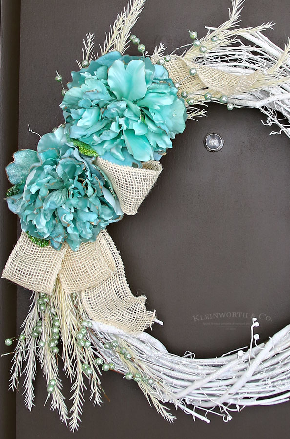 Mint & White Winter Wreath - door decor ideas